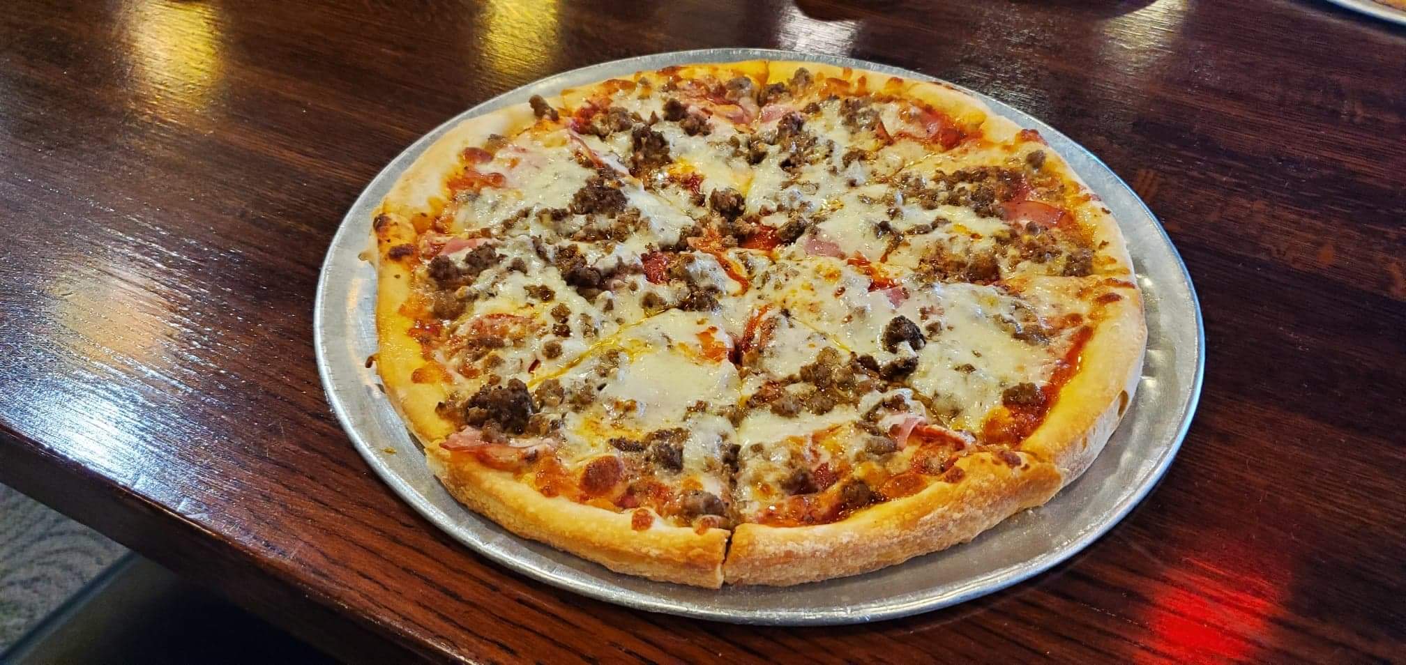 Order New York Style Meat Pizza food online from Italiano store, Pearland on bringmethat.com