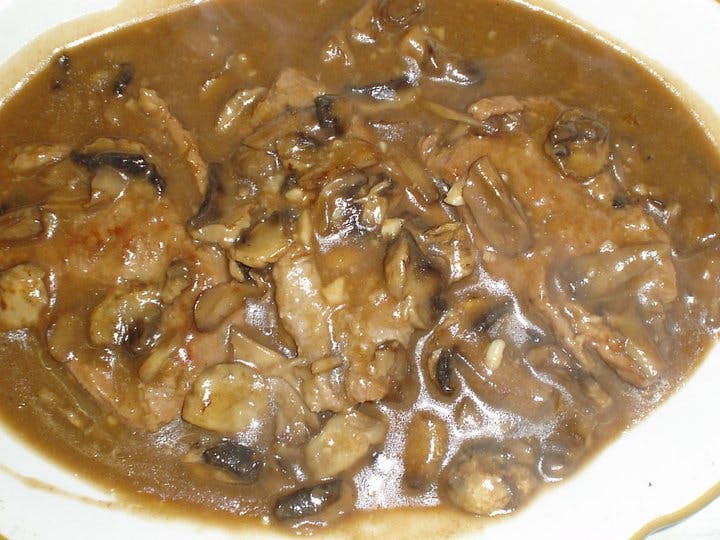 Order Veal Scaloppini Marsala - Entree food online from Aloy's Italian Restaurant store, Poughkeepsie on bringmethat.com