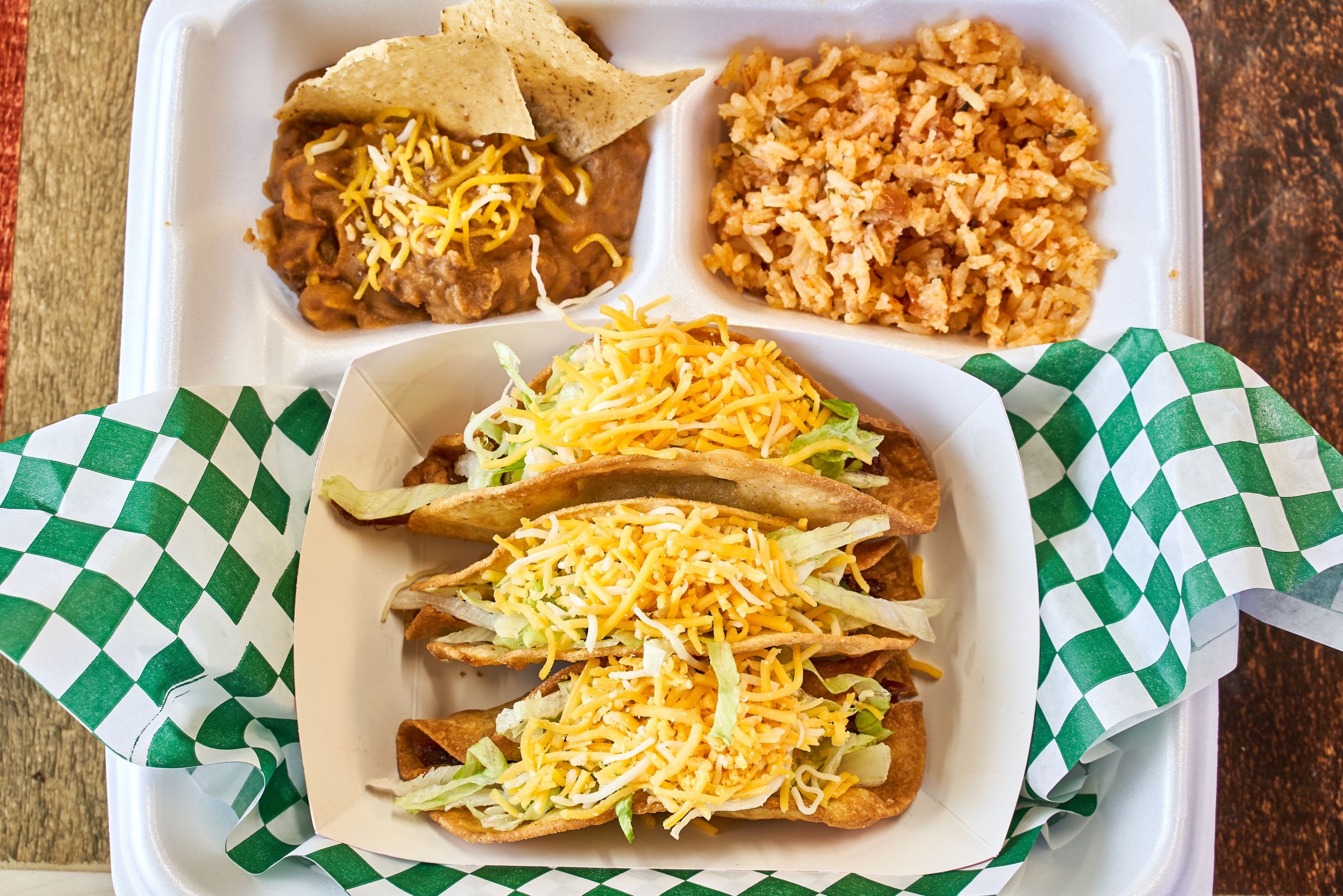 Order No 2. Dinner Plate food online from Elmer Tacos store, Chandler on bringmethat.com