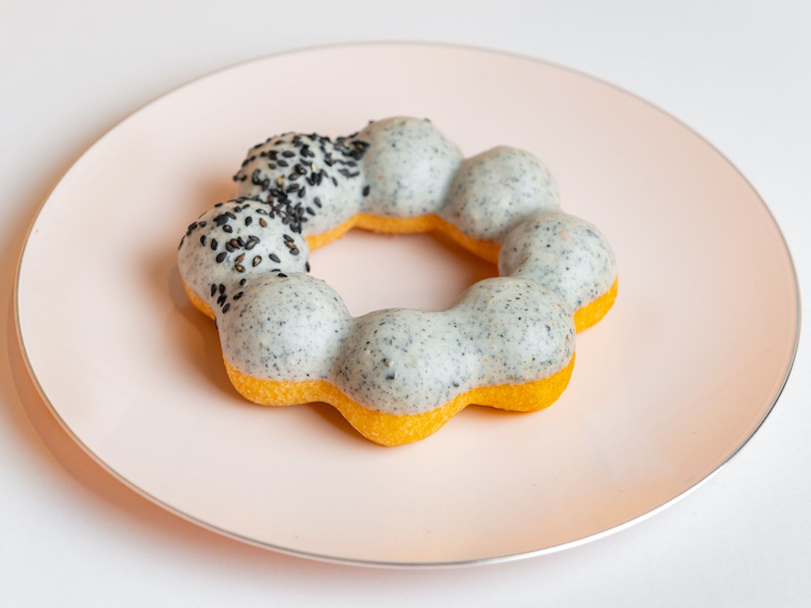 Order F11 Black Sesame Mochi Donut F11 黑芝麻甜甜圈 food online from Teamoji store, Champaign on bringmethat.com