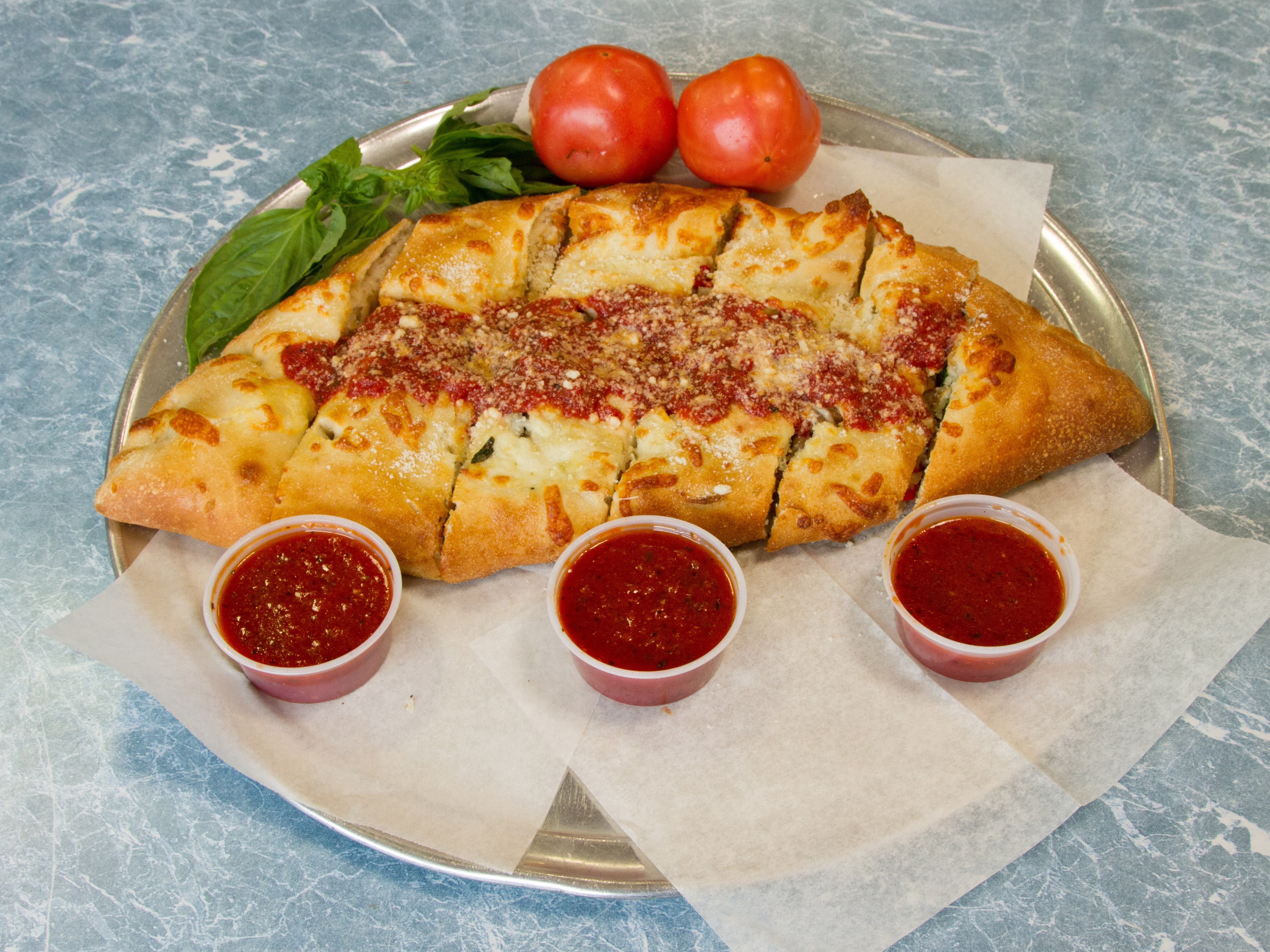 Order Meat Lover Calzone food online from Carusos Pizza store, Lynn on bringmethat.com