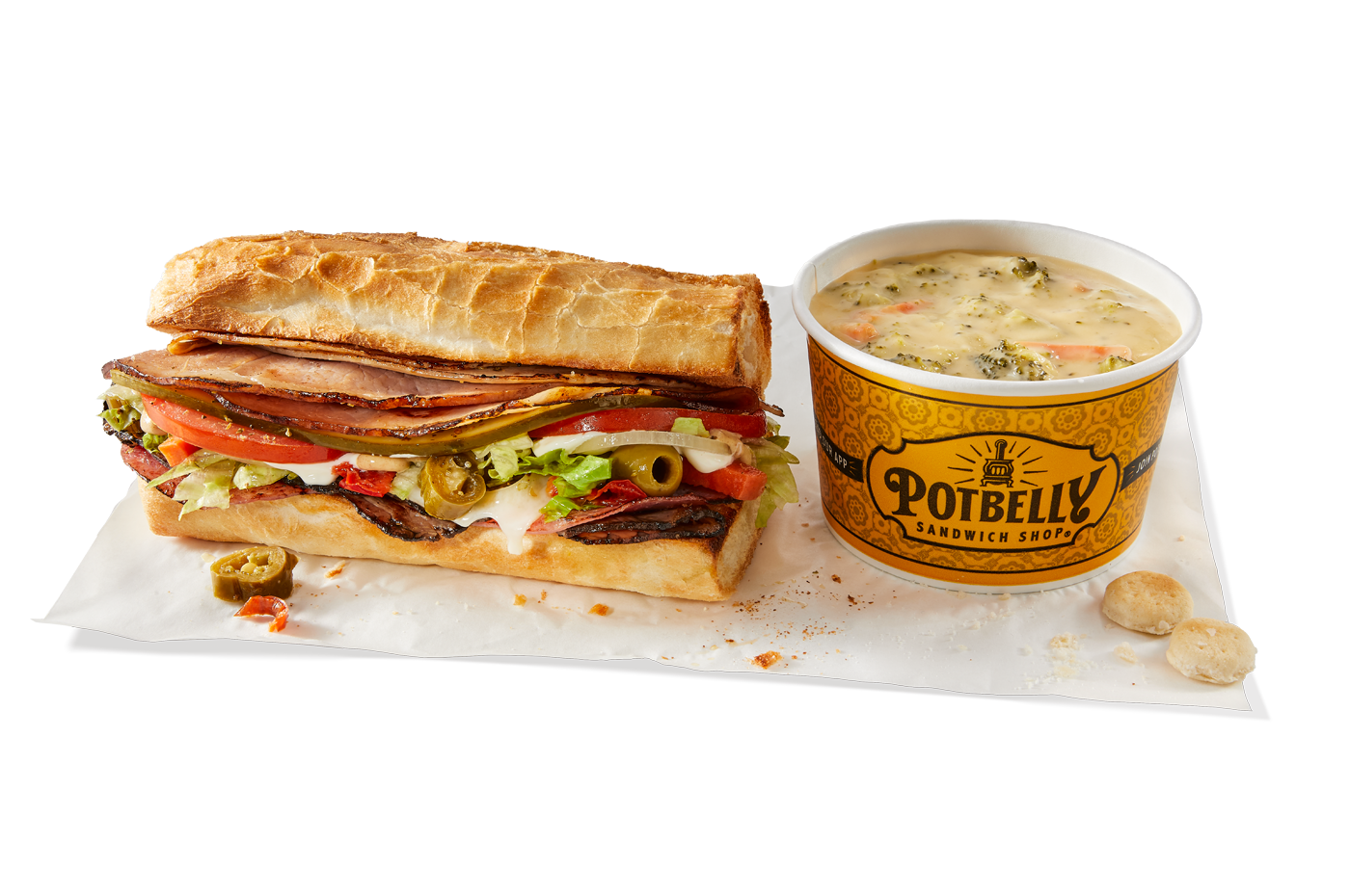 Order Pick-Your-Pair Sandwich and Soup food online from Potbelly store, New York on bringmethat.com