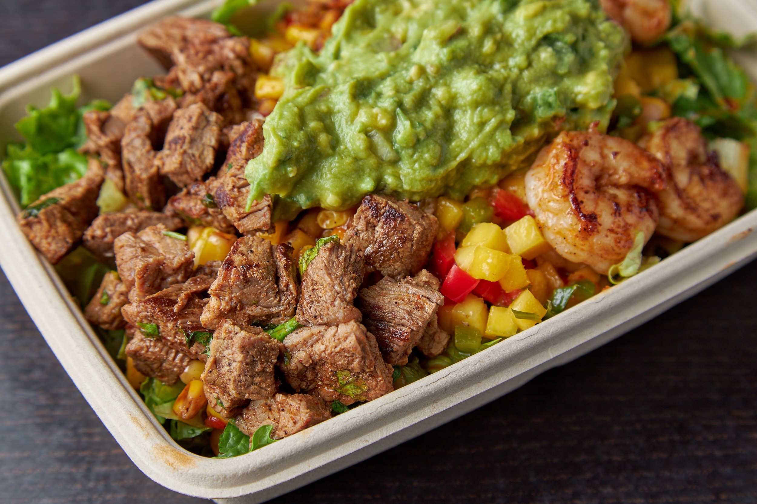 Order SURF & TURF Bowl food online from Guac Shop Mexican Grill store, Jericho on bringmethat.com