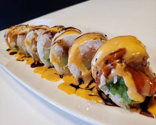 Order Burrito Roll – Soy Paper Wrapped Roll food online from Sushi Factory store, Azusa on bringmethat.com