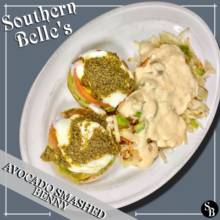 Order Avocado Smashed Benny food online from Southern Belle store, Yorkville on bringmethat.com