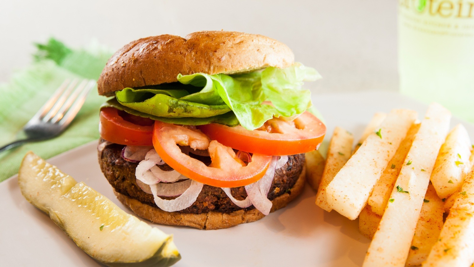 Order Veggie Burger food online from Greens and Proteins store, Las Vegas on bringmethat.com