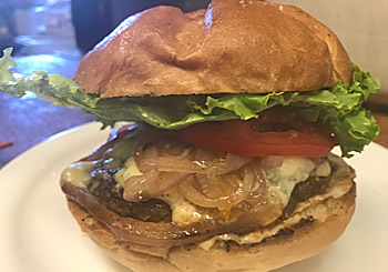 Order Garlic Bleu Outlaw Burger food online from Jasper Cafe store, Medford on bringmethat.com