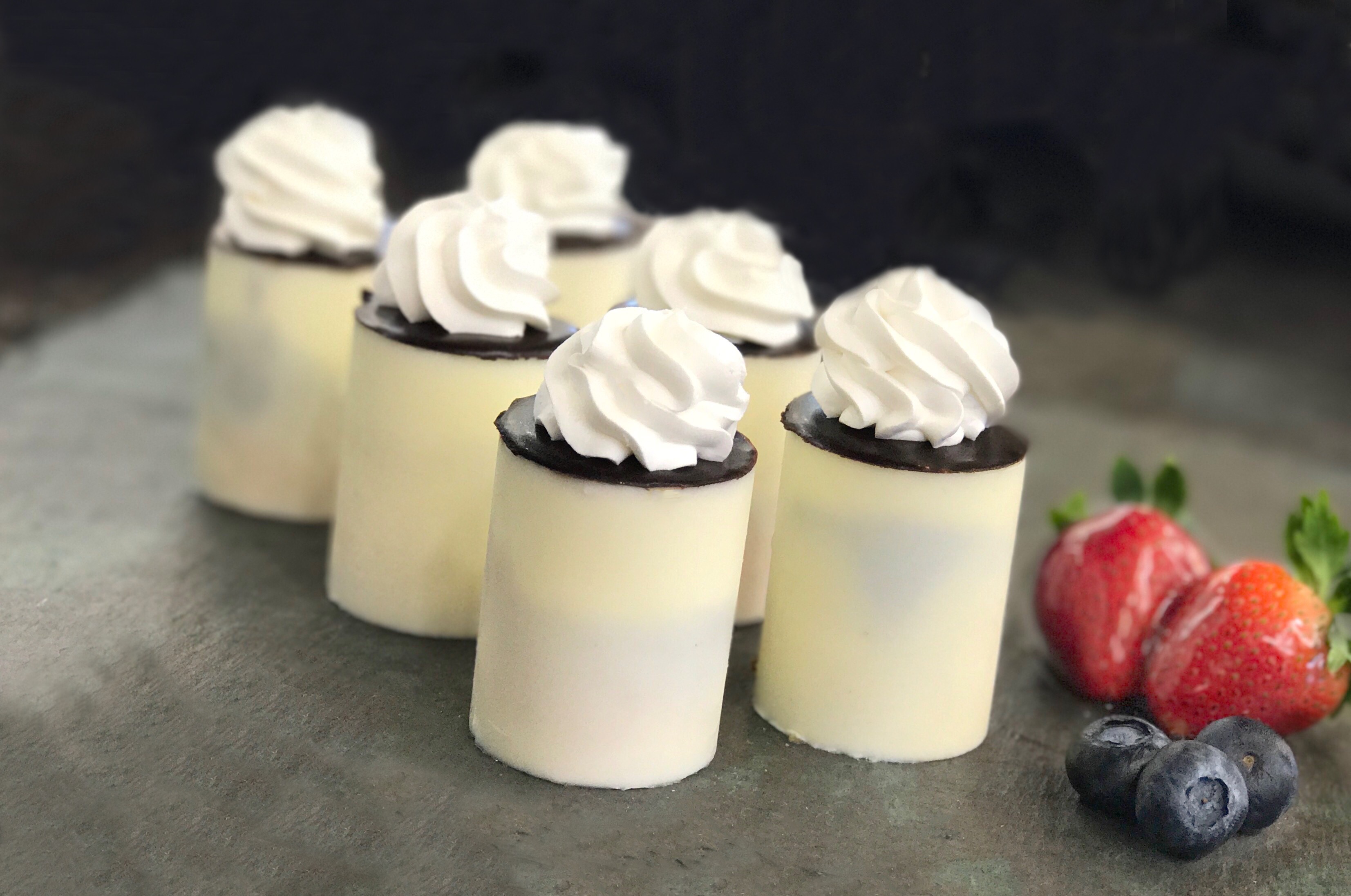 Order Mini white chocolate mousse food online from Pastries By Edie store, Canoga Park on bringmethat.com