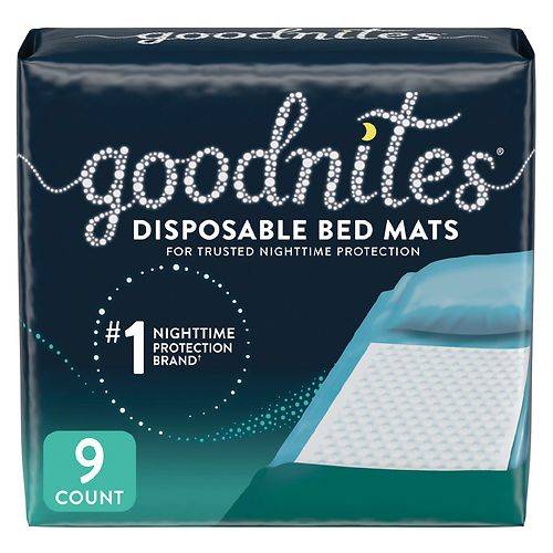 Order GoodNites Disposable Bed Mats for Bedwetting, 2.4 x 2.8 ft - 9.0 ea food online from Walgreens store, Bridgehampton on bringmethat.com