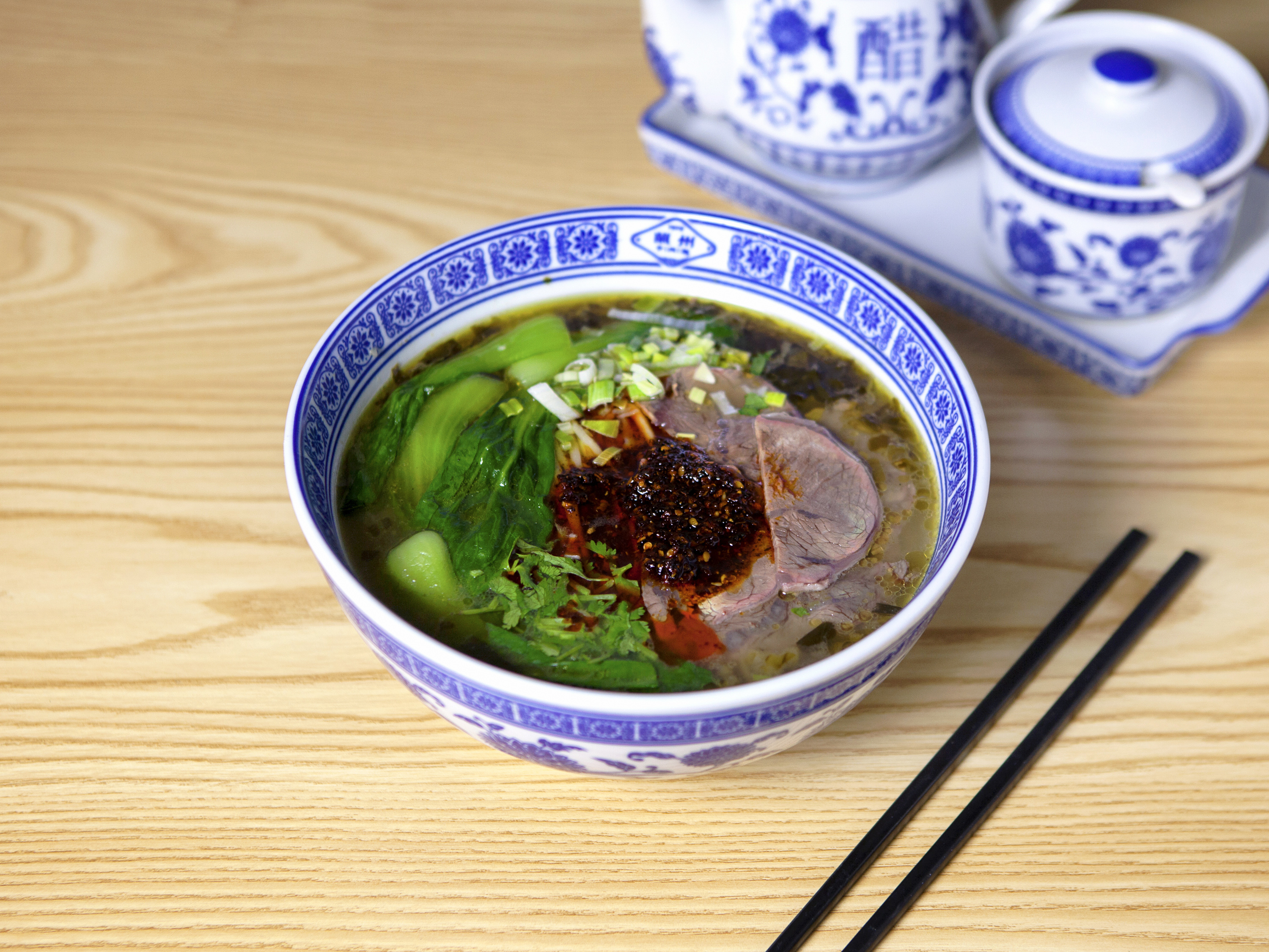 Order Pickled Cabbage Beef Noodle Soup food online from 1919 Lanzhou Beef Noodle store, Arcadia on bringmethat.com