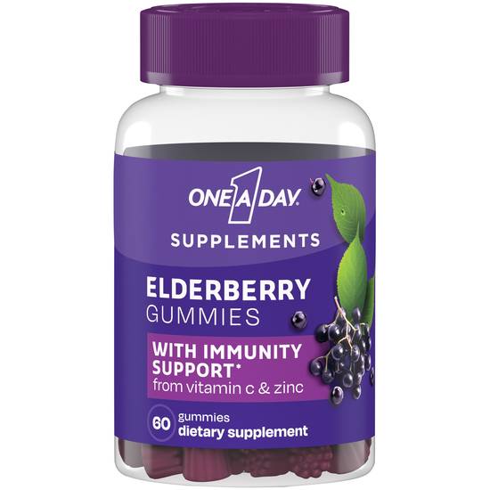 Order One A Day Elderberry Gummies with Immunity Support (60 ct) food online from Rite Aid store, Palm Desert on bringmethat.com