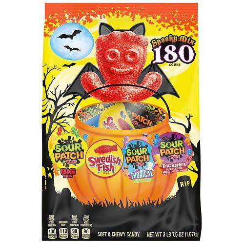 Order Sour Patch Kids & Swedish Fish Halloween Candy Variety Pack, Sour Patch Kids, Swedish Fish, XXL Variety Bag - 3.47 lb food online from Walgreens store, Des Plaines on bringmethat.com