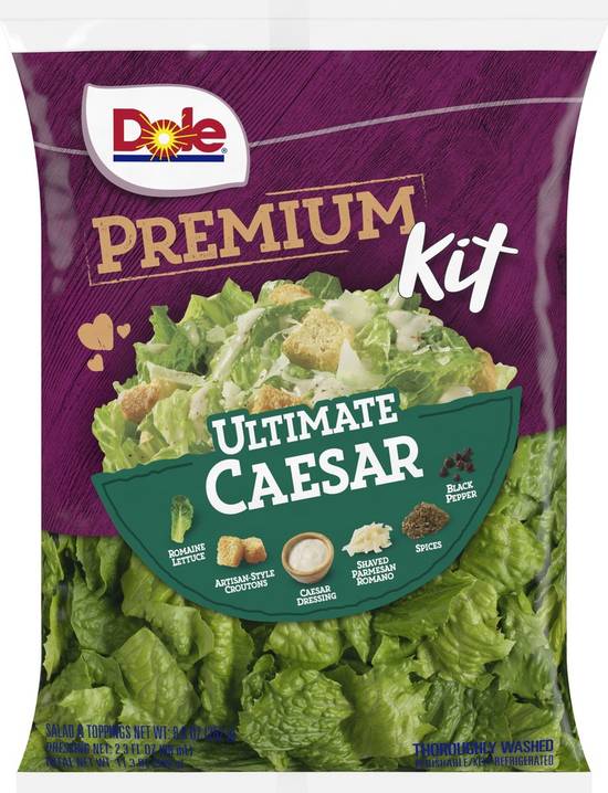 Order Dole · Ultimate Caesar Premium Salad Kit (11.3 oz) food online from Shaw's store, Windham on bringmethat.com