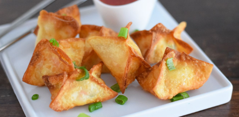 Order 7. Crab Rangoon (10) food online from Great Wall Chinese Restaurant store, Doylestown on bringmethat.com