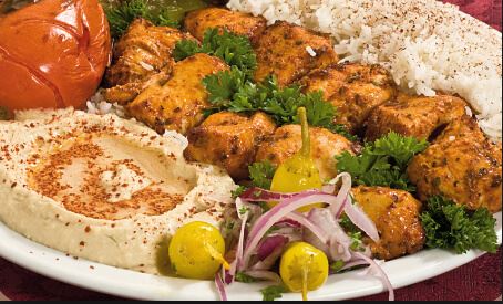 Order Chicken Kabab Plate food online from Nour Cafe store, Revere on bringmethat.com