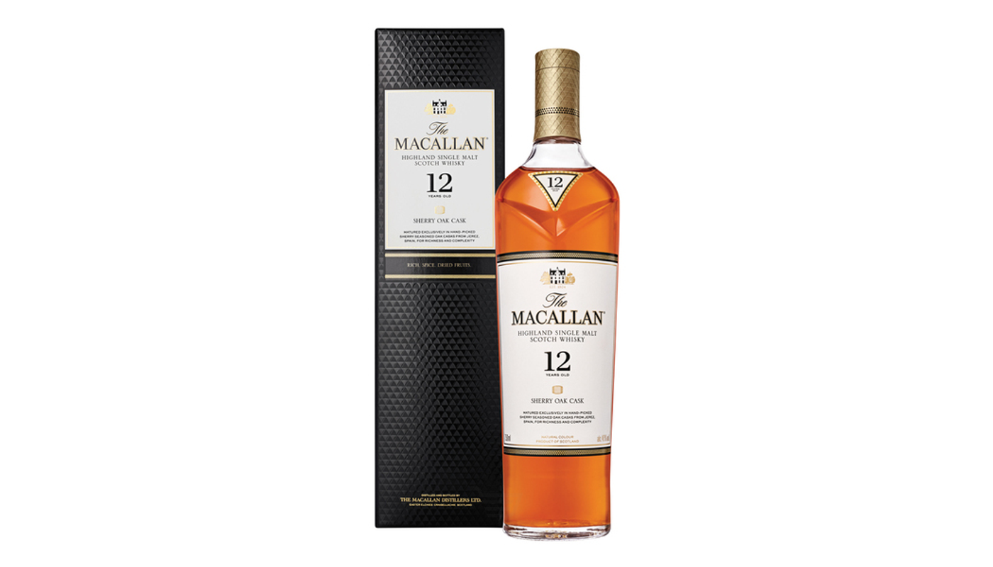 Order The Macallan Highland Single Malt Scotch Whisky Sherry Oak Cask 12 Year 750mL food online from Golden Rule Liquor store, West Hollywood on bringmethat.com