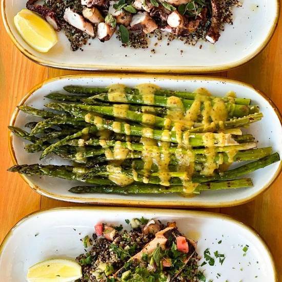 Order Wood-Fire Grilled Asparagus food online from Kid Cashew store, Sandy Springs on bringmethat.com