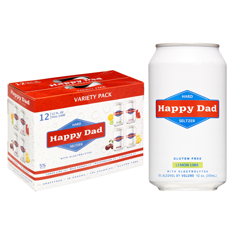 Order Happy Dad Hard Seltzer 12 Pack Cans food online from Mirage Wine & Liquor store, Palm Springs on bringmethat.com