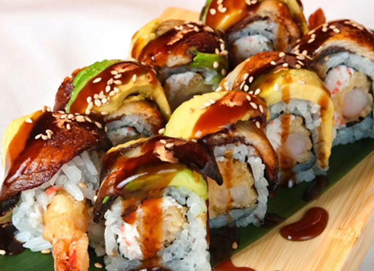 Order Dragon Roll food online from Cafe De Thai & Sushi store, Oceanside on bringmethat.com