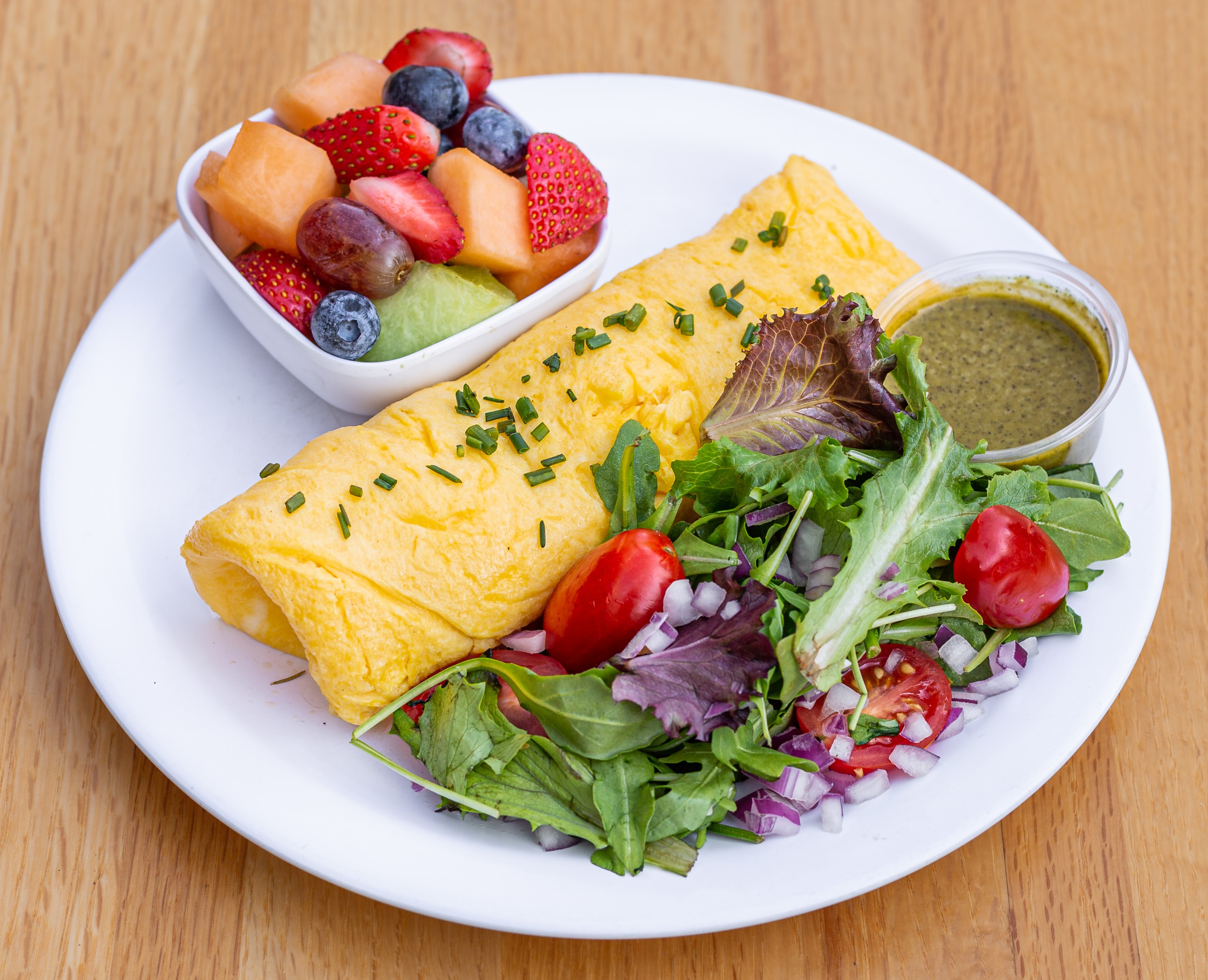 Order Veggie Omelet food online from Courageous Bakery & Cafe store, Oak Park on bringmethat.com