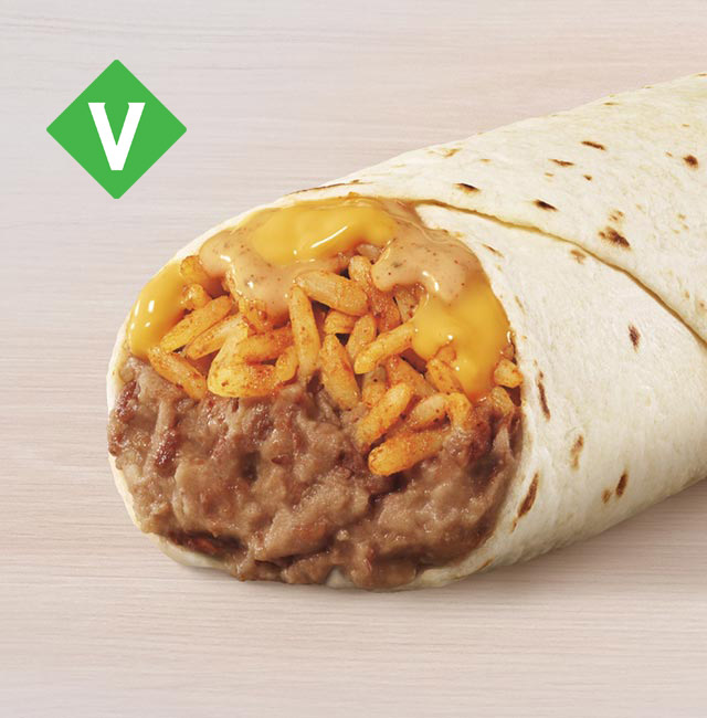 Order Cheesy Bean and Rice Burrito food online from Taco Bell store, Modesto on bringmethat.com