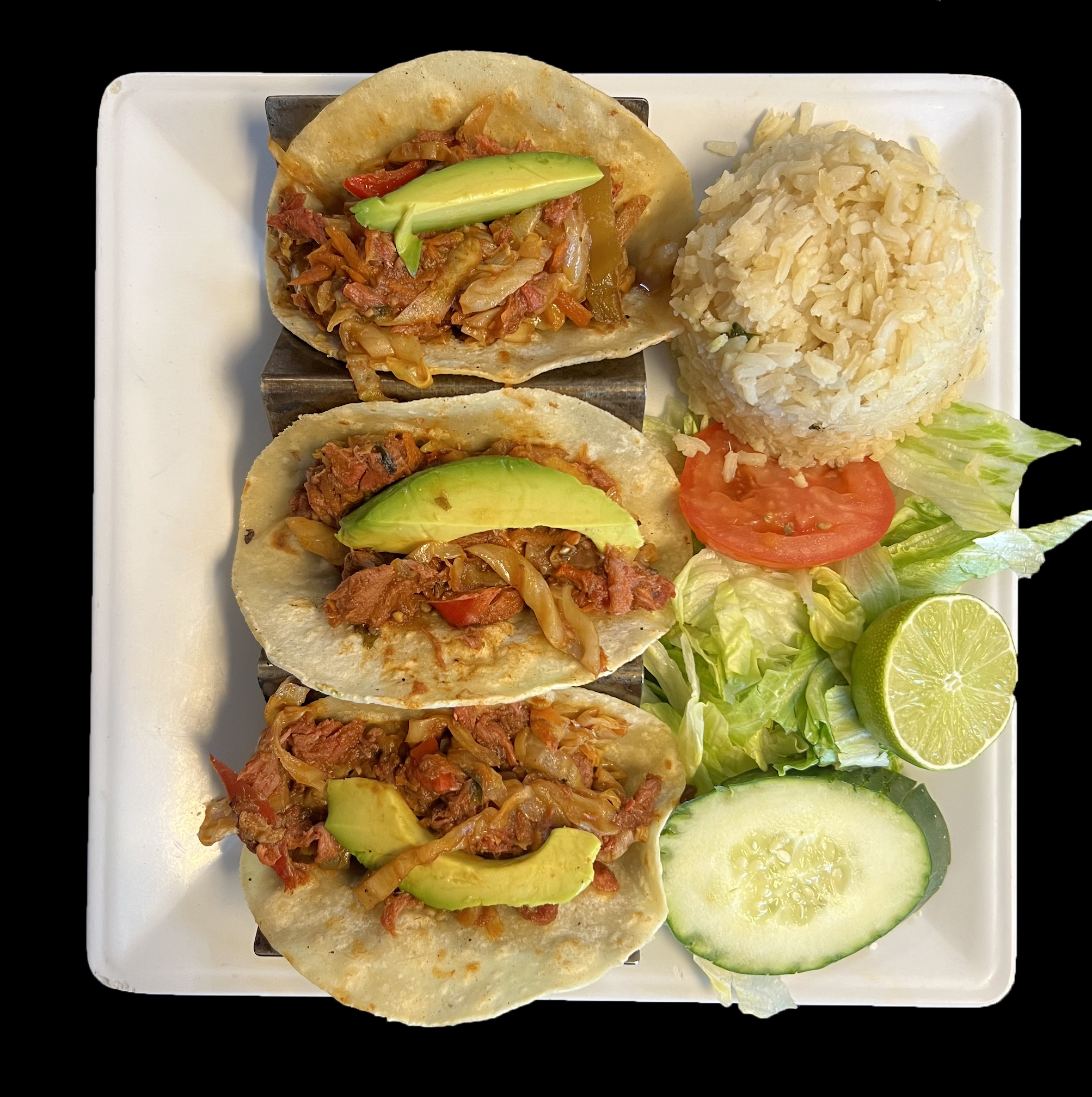 Order Tacos de Marlin Ahumado food online from El Botanero De Guaymas store, Albuquerque on bringmethat.com