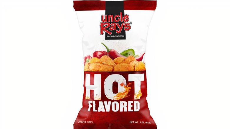 Order Uncle Ray's Hot Flavored Potato Chips - 3 oz food online from Mac On 4th store, Alton on bringmethat.com