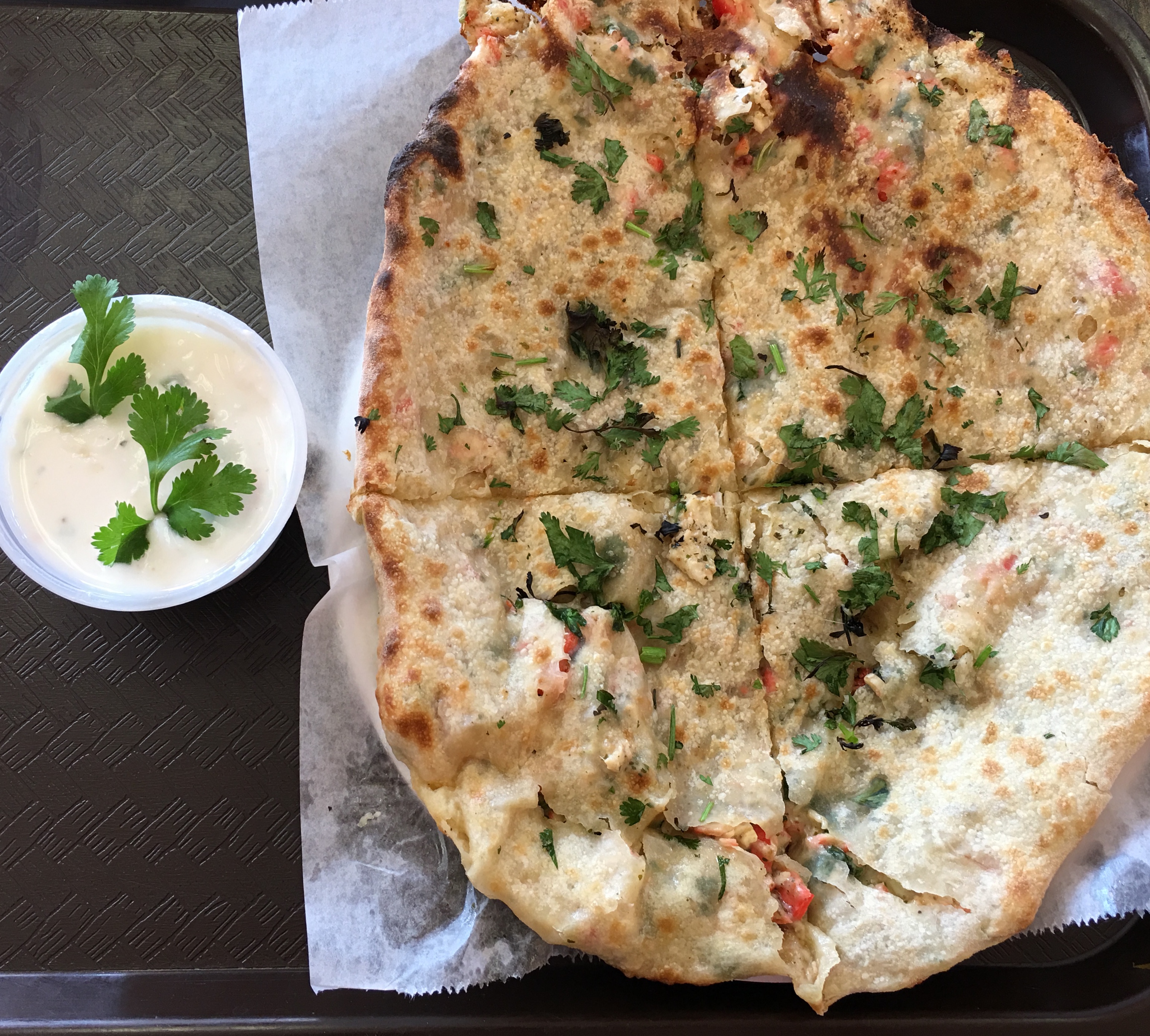 Order Chicken Cheese Naan food online from House of Curry store, Los Angeles on bringmethat.com