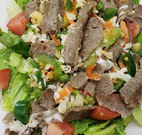 Order Gyros Salad food online from Usta Mediterranean Restaurant store, Indianapolis on bringmethat.com