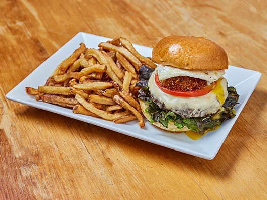 Order House Angus Burger food online from Sabrina Cafe store, Collingswood on bringmethat.com