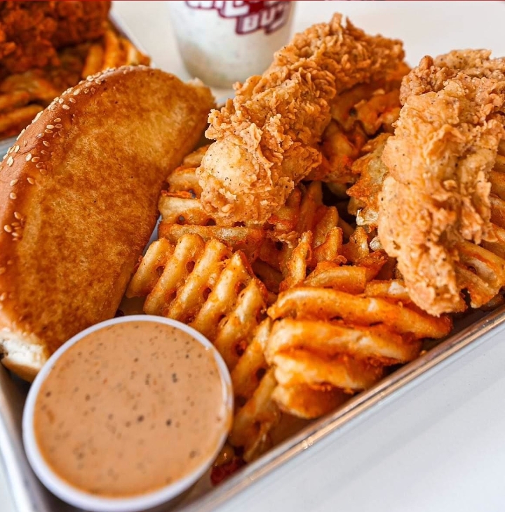 Order Chicken Tender Basket food online from The Waffle Bus store, Houston on bringmethat.com