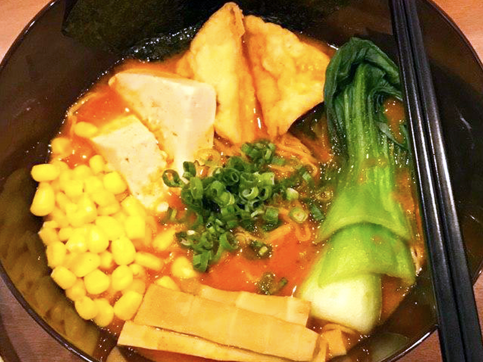 Order N11. Spicy Tofu Ramen - Vegetarian  food online from Mojo Ramen store, Brookline on bringmethat.com