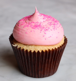 Order Pink Vanilla Cupcake food online from Smallcakes store, Springfield on bringmethat.com