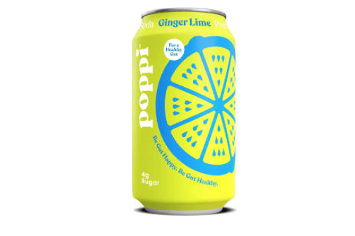 Order Poppi Ginger Lime Prebiotic Soda food online from Fresh & Co. store, New York on bringmethat.com