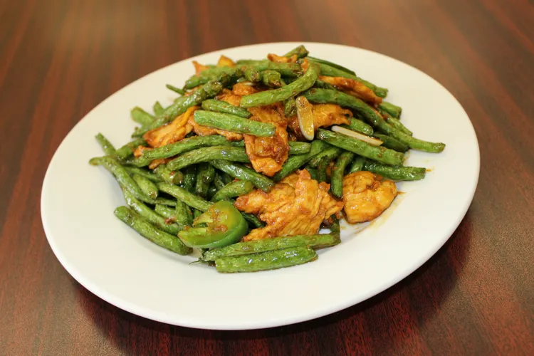 Order 10. Mala Green Beans food online from North Village Chinese Restaurant store, Dayton on bringmethat.com