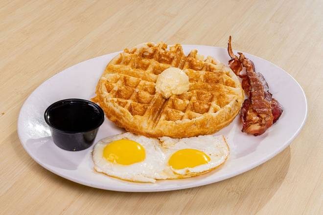 Order Belgian Waffle Combo food online from Shari's Cafe store, The Dalles on bringmethat.com