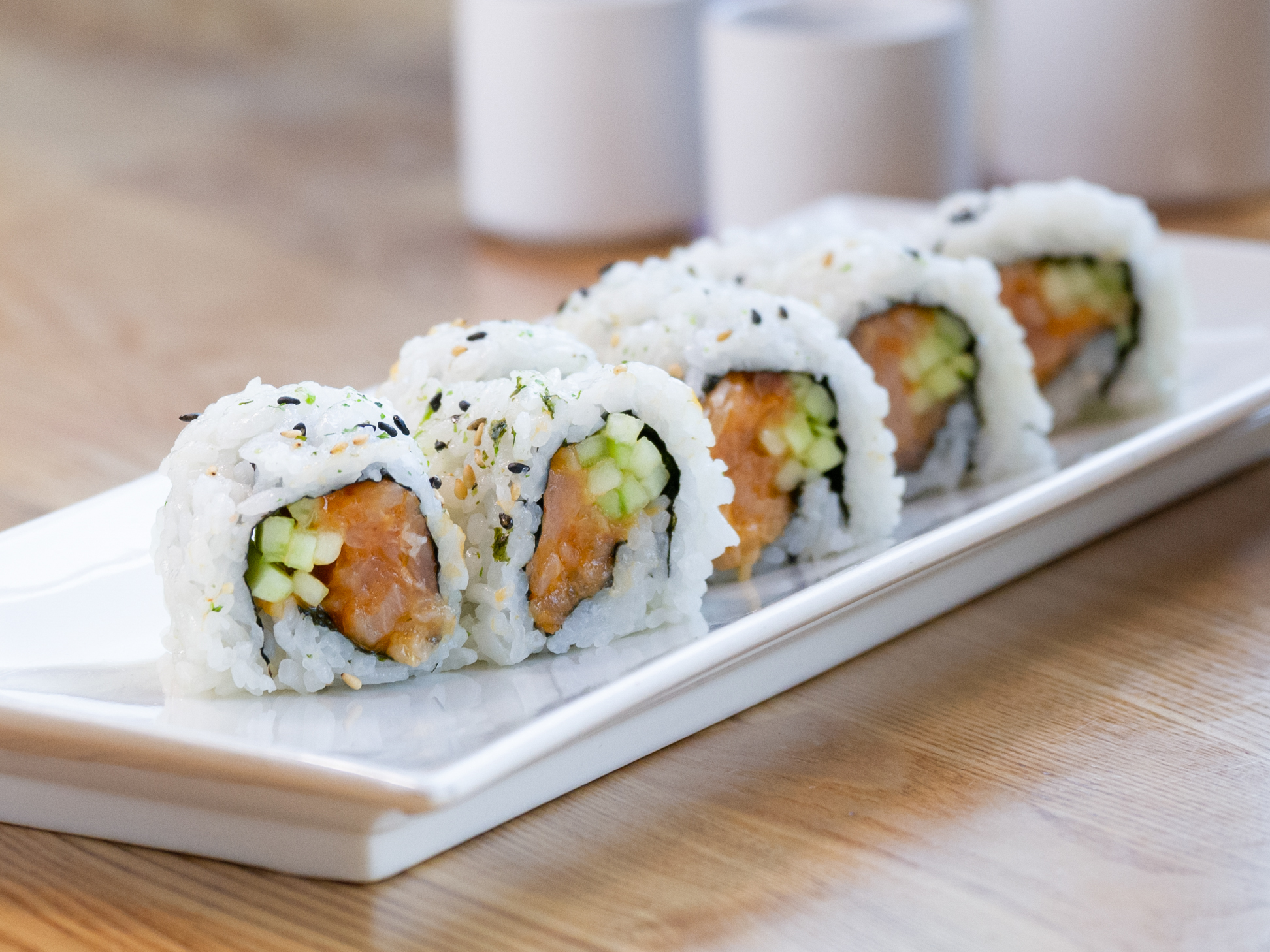 Order Spicy Yellowtail Cucumber Roll food online from Roll Call store, Los Angeles on bringmethat.com