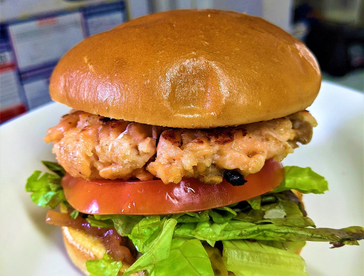 Order Salmon Bound Burger food online from Burger Bound store, Newark on bringmethat.com