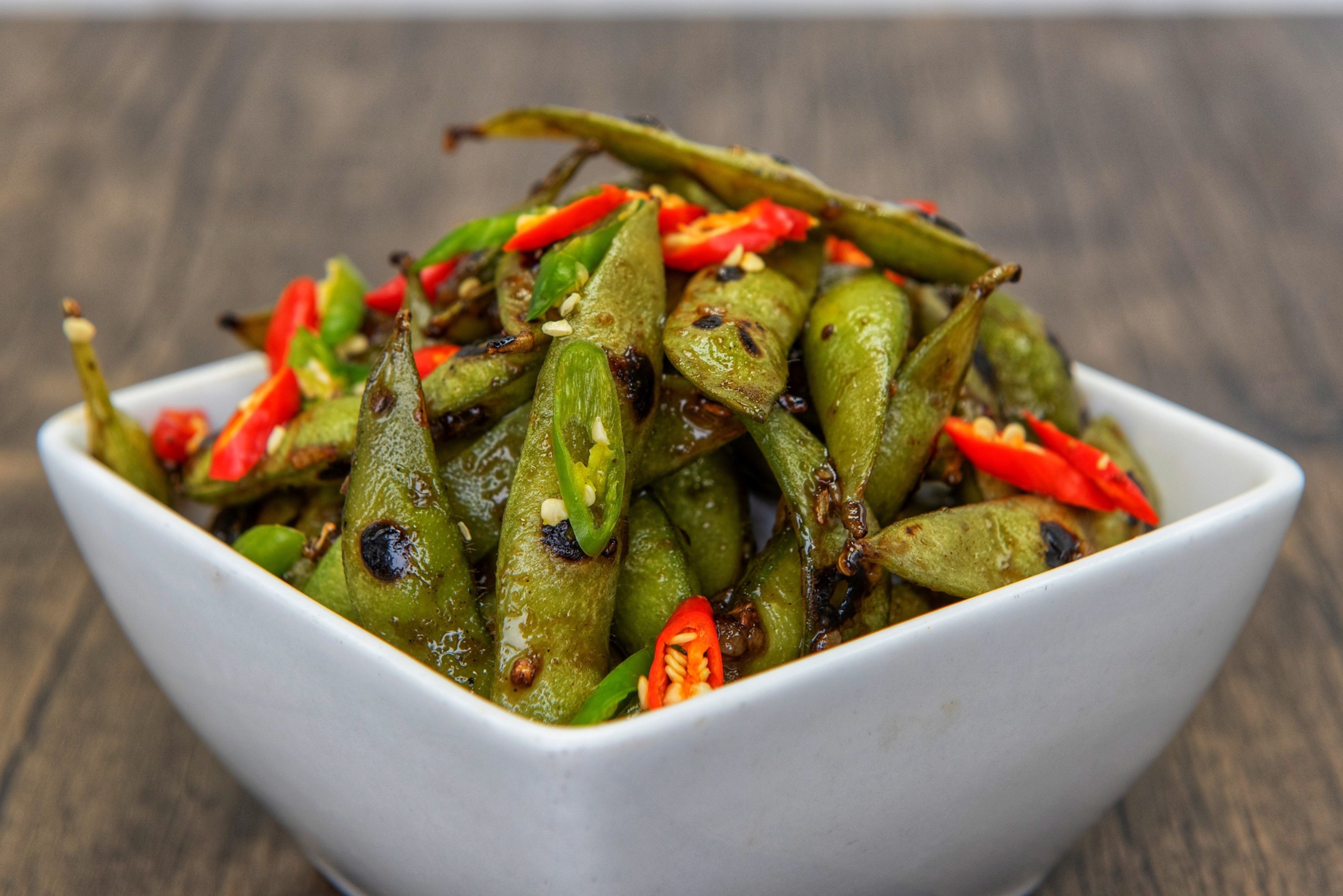 Order Chili Garlic Edamame food online from Rice By Mama 2 store, Ventura on bringmethat.com