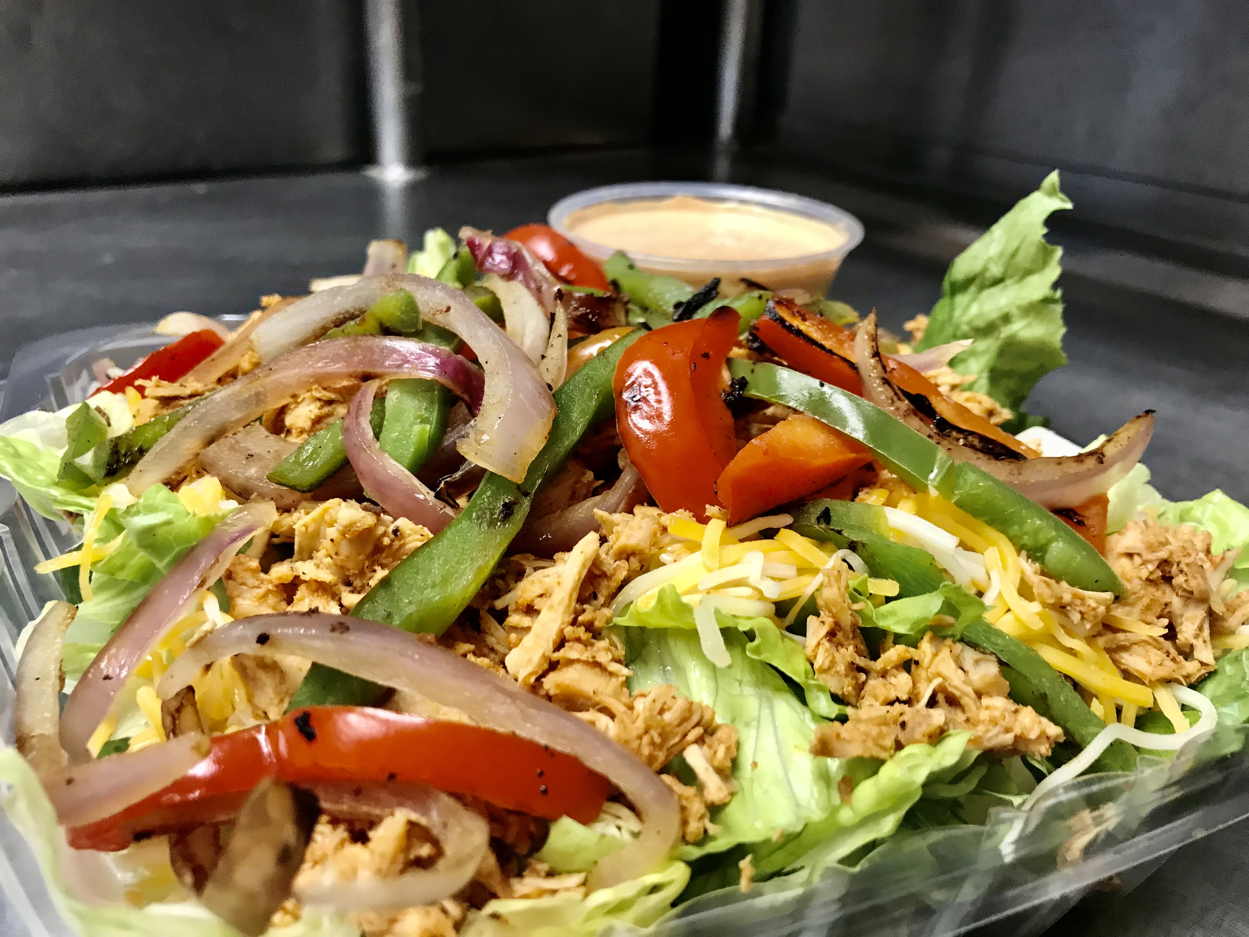 Order Chicken Fajita Salad food online from Burrito Mundo store, Grosse Pointe on bringmethat.com