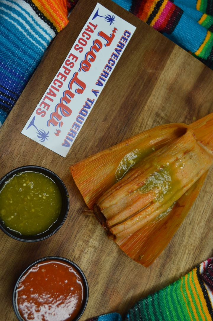 Order Red Pork Tamale food online from Taco Lulu store, Chicago on bringmethat.com