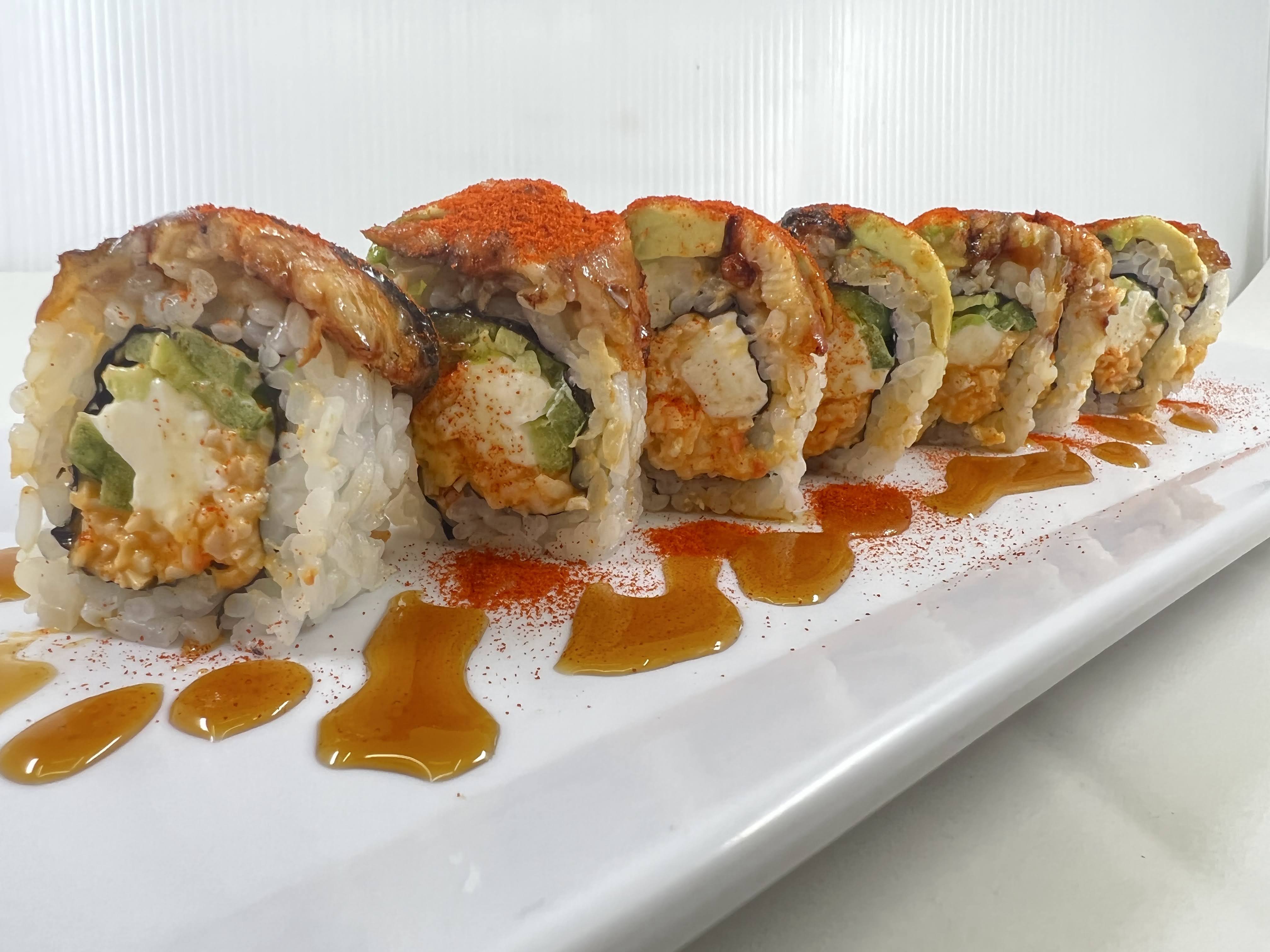 Order Fire Dragon Roll food online from Sushi Box store, Wylie on bringmethat.com