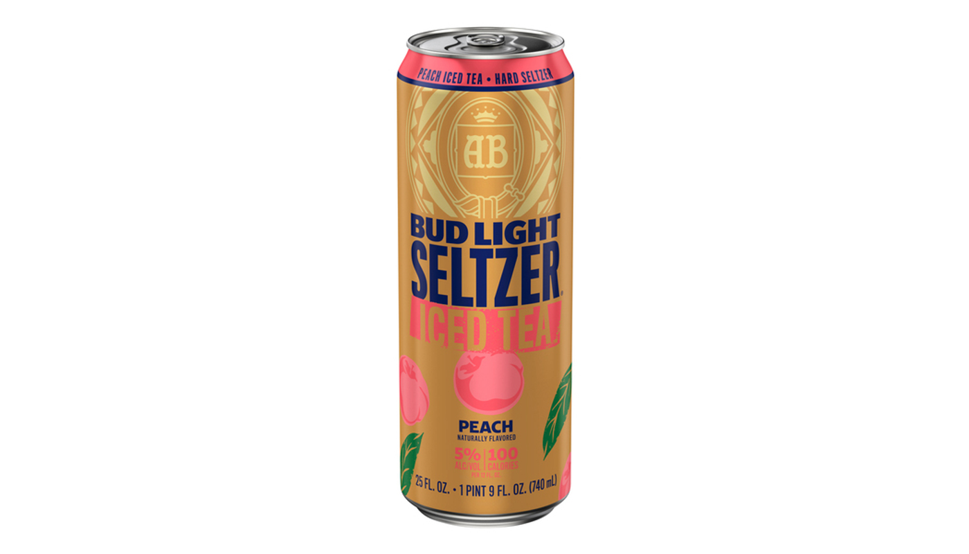Order Bud Light Seltzer Peach Iced Tea  25oz Can food online from Foodland Liquor store, Santa Ana on bringmethat.com