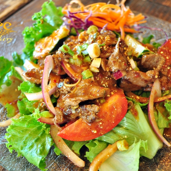 Order Spicy Beef Salad food online from Rice Thai Cookery store, Portland on bringmethat.com