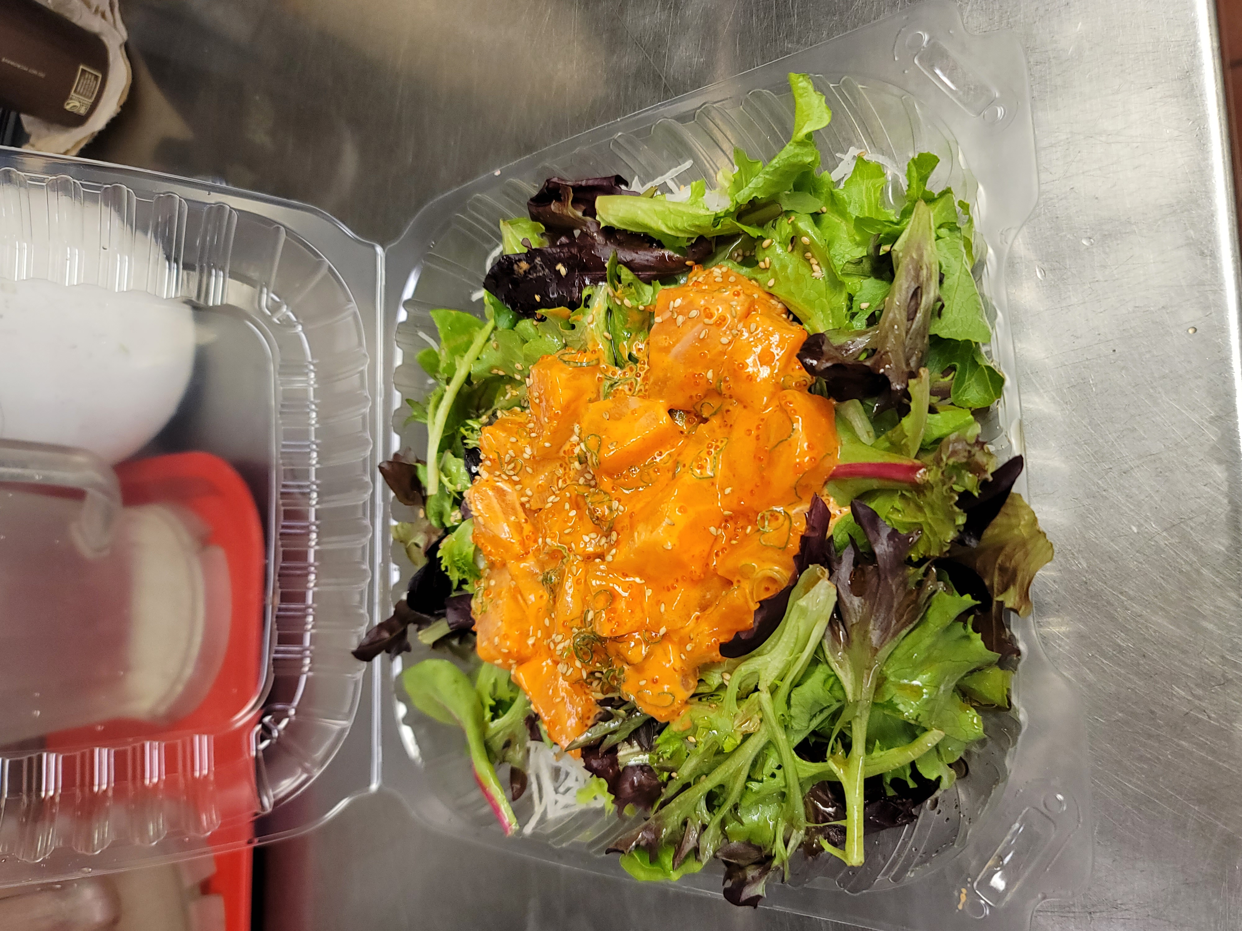 Order Spicy Salmon Salad food online from Joy Sushi store, San Mateo on bringmethat.com