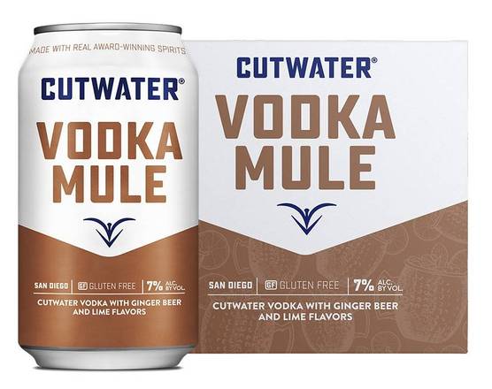 Order Cutwater Vodka Mule, 12oz cans 4-Pack (7% ABV) food online from Moby Liquor store, Los Angeles on bringmethat.com