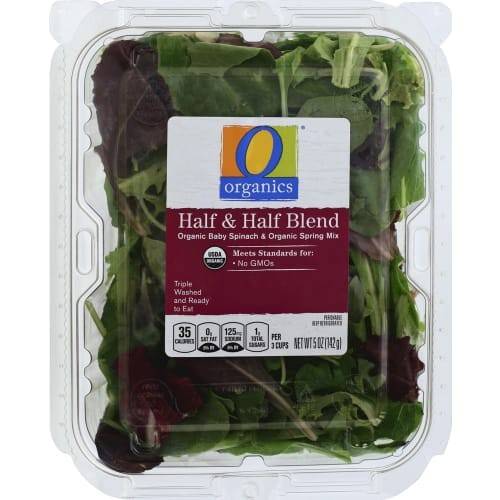 Order O Organics · Organic Half & Half Blend Spring Mix & Baby Spinach (5 oz) food online from Albertsons Express store, Broussard on bringmethat.com