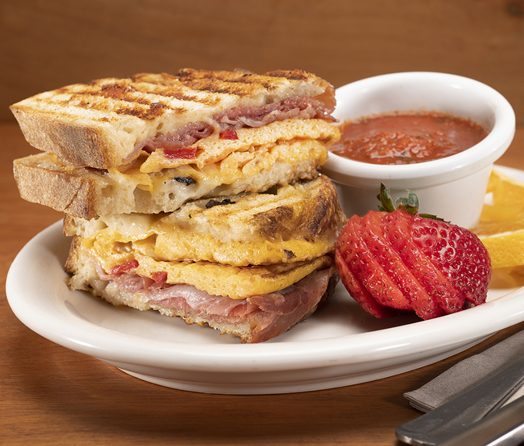 Order Prosciutto & Cheese Breakfast Panini food online from Urth Caffe store, Beverly Hills on bringmethat.com