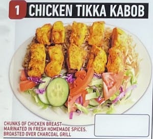 Order #1 Chicken Tikka Kabob food online from Jersey Kabob Platter & Pizza store, Monroe Township on bringmethat.com