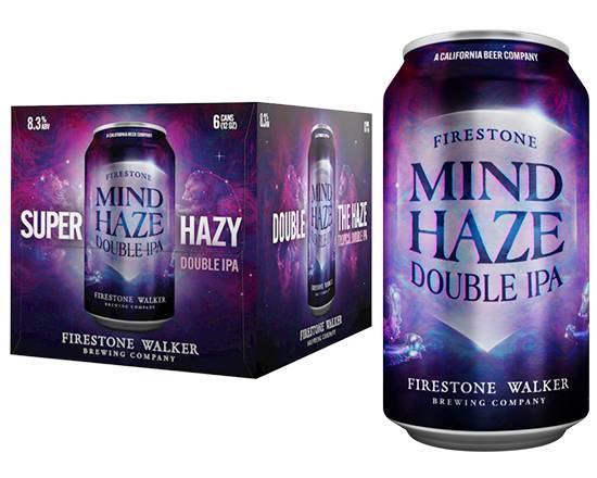 Order Firestone Double IPA Mind Haze, 6pk-12oz can beer (8.3% ABV) food online from Samco Food Store store, Bakersfield on bringmethat.com